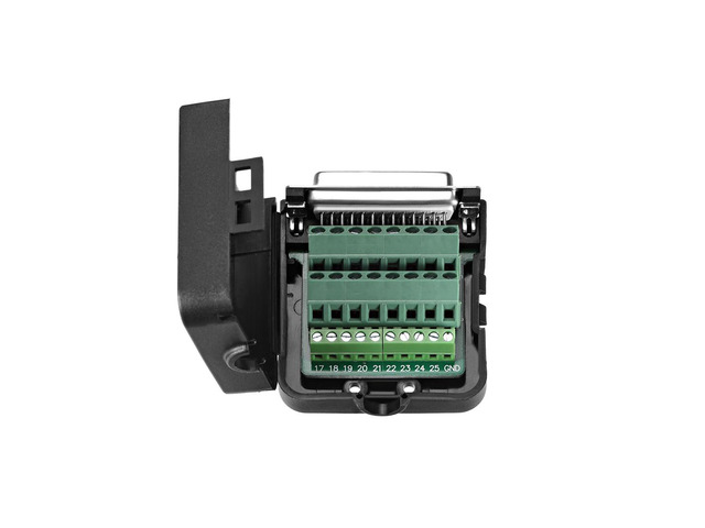 D-sub DB25 Breakout Board Connector with Case 25 Pin 2 Row Female Port Solderless Terminal Block Adapter with Thumb Screws