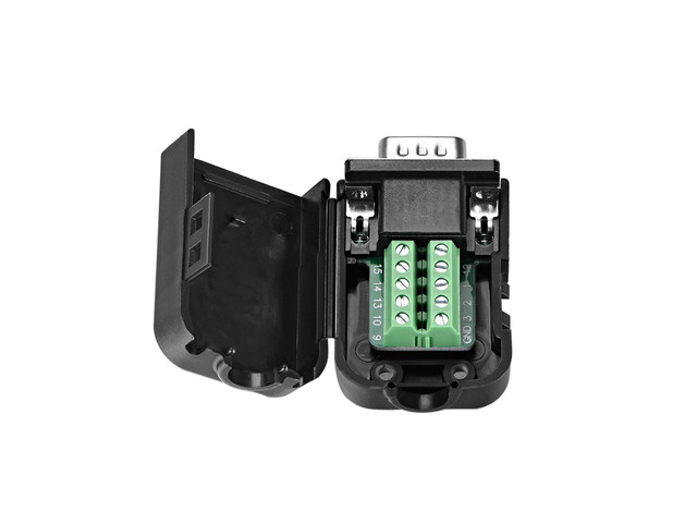 D-sub DB15 Breakout Board Connector with Case 15 Pin 3 Row Male Port Solderless Terminal Block Adapter with Thumb Screws