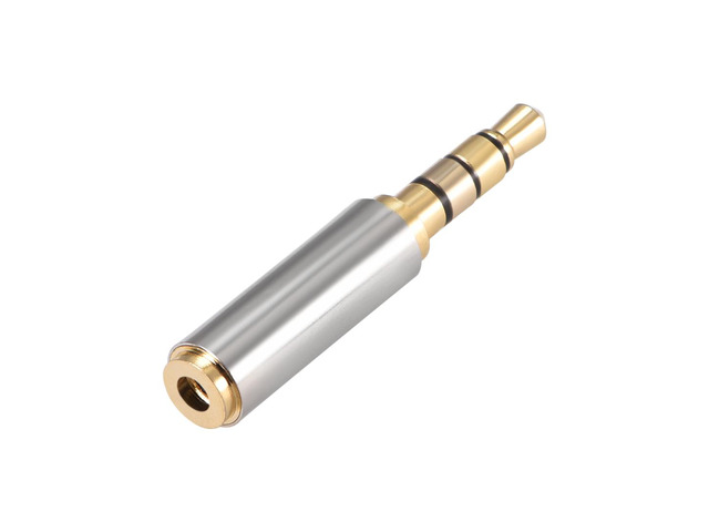 3.5mm Stereo 4 Pole Male to 2.5mm Female Connector Audio Video Adapter Coupler Converter Zinc Alloy