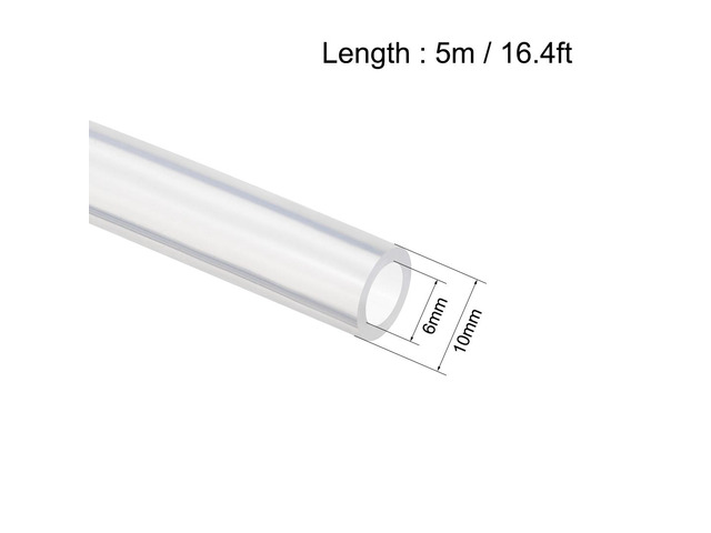 Silicone Tubing 6mm ID X 10mm OD 16.4ft 5m Flexible Silicon Rubber Tube Air Hose Pipe for Pump Transfer Clear