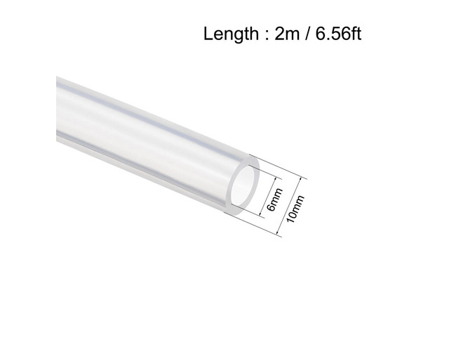 Silicone Tubing 6mm ID X 10mm OD 6.56ft 2m Flexible Silicon Rubber Tube Air Hose Pipe for Pump Transfer Clear