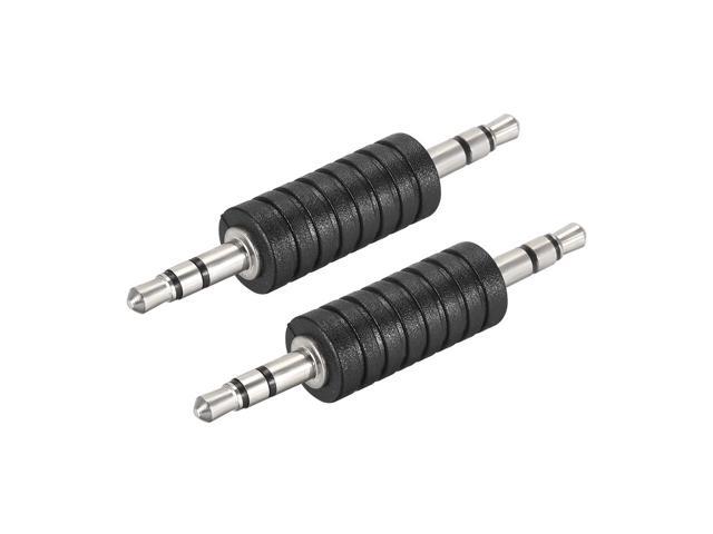 3.5mm 3 Pole Male to Male Connector Stereo Audio Video Power Adapter Zinc alloy 2pcs