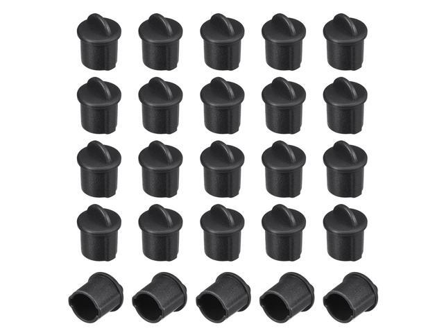 Silicone BNC Anti-Dust Stopper Cap Cover for Female Jack Black 20pcs
