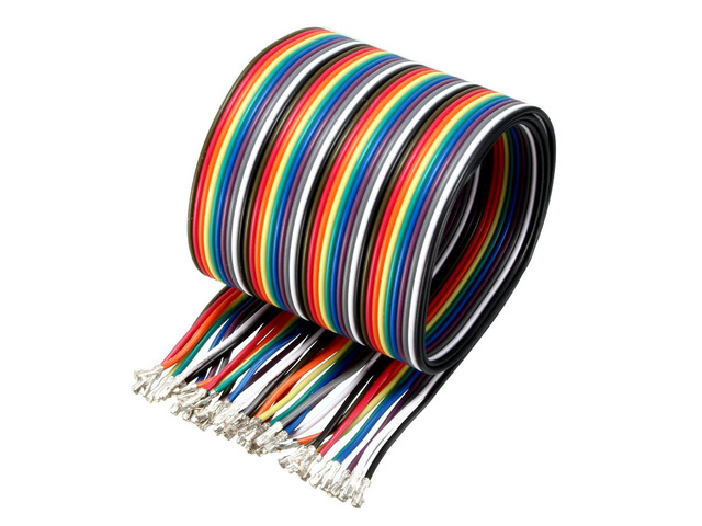 Female to Female 40P Jumper Wire 2.54mm Pitch Ribbon Cable Breadboard DIY 50cm Length