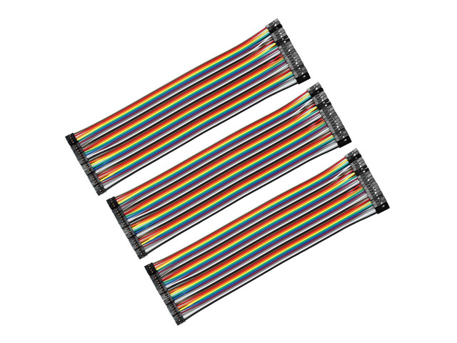 Female to Female 40P Jumper Wire 2 to 2.54mm Pitch Ribbon Cable Breadboard DIY 20cm Long 3pcs