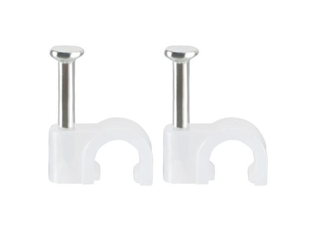 200pcs Wall Mount Coax Electric Cable Wire Clip Fastener Saddle 7mm Width White Nylon