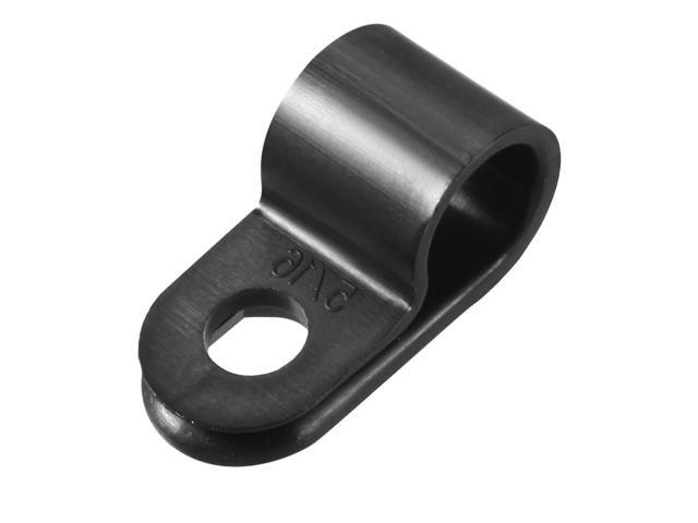 50Pcs Nylon R-type Cable Clamp Organizer Cord Clips for Wire Management 7.9mm Black CC-1.5