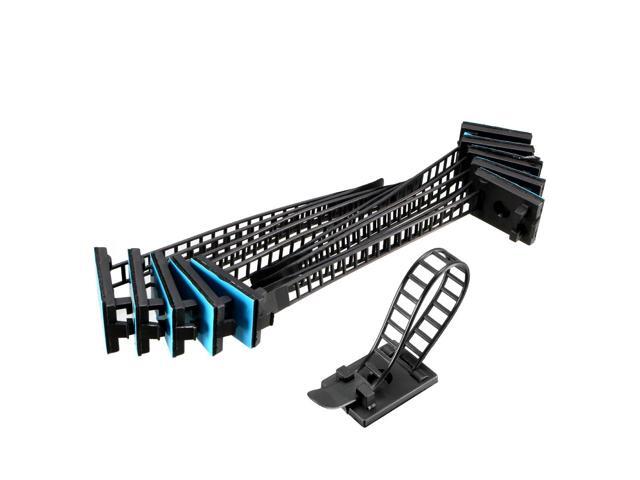 100pcs Adjustable Cable Clips Adhesive Straps Clamps with Optional Screw Mount Multi Cables