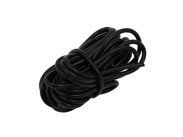 2mm x 4mm Dia High Temp Resistant Silicone Tube Hose Rubber Pipe Black 5M Long
