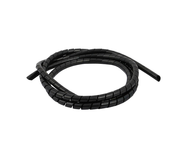 6mm Diameter Flexible Spiral Tube Cable Wire Wrap Manage Cord Black 1Meter Long