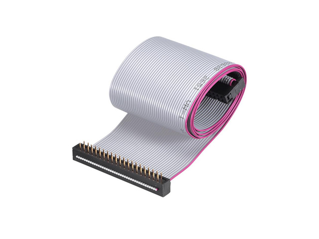 IDC Wire Flat Ribbon Cable FC/FD Connector A-type 40Pins 2.54mm Pitch 0.5m Length Gray