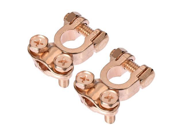 Car Battery Terminal Clamps Positive Negative 13mm 11mm Set Copper 1 Pair