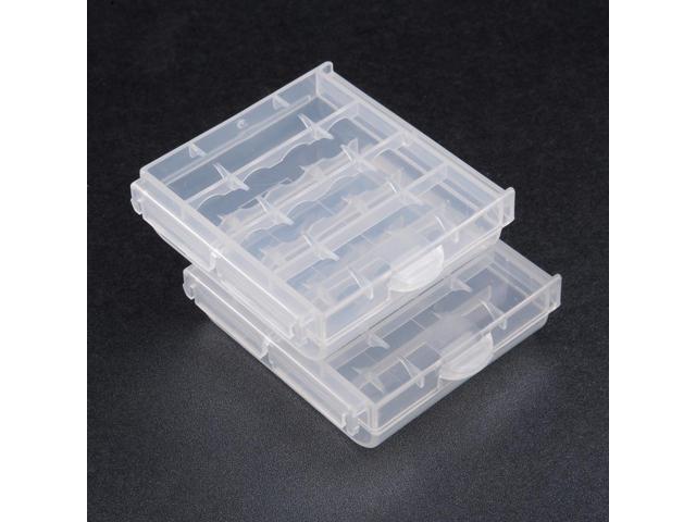Unique Bargains 2 Pcs Portable Battery Storage Case Protective Container for AAA/AA Batteries