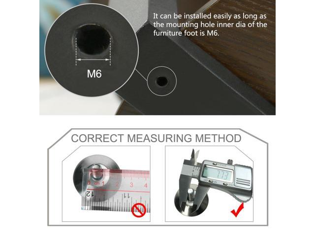 M6 x 10 x 20mm Leveling Feet Adjustable Leveler Protector for Sofa Leg 2pcs