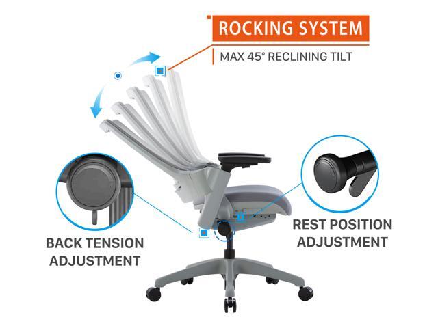 CLATINA 247 Series High Back Ergonomic Office Desk Chairs and Mesh Executive Chairs with Back Support, Grey