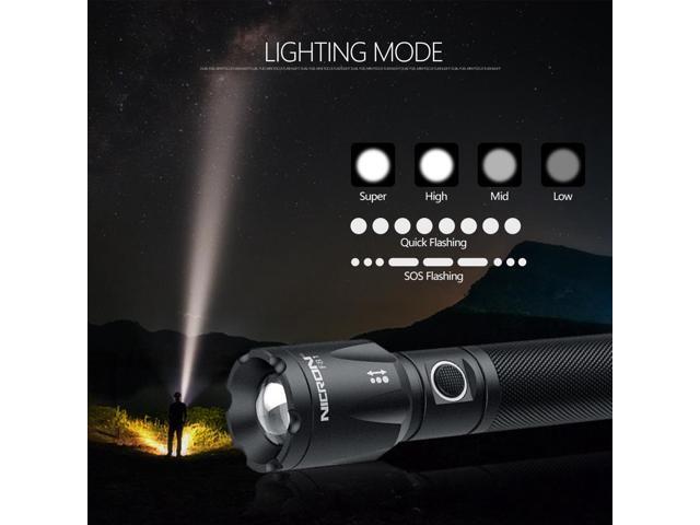Nicron Rechargeable Flashlight F81 Zoomable Focus Light 1000lm High-Brightness 18 650 Rechargeable Flashlight Type-C Water-proof IP64 For Household...