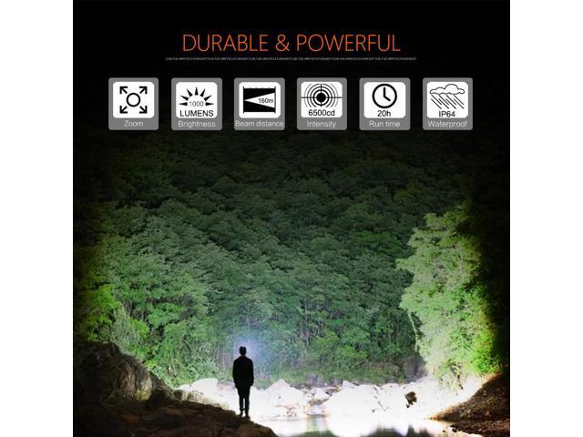 Nicron Rechargeable Flashlight F81 Zoomable Focus Light 1000lm High-Brightness 18 650 Rechargeable Flashlight Type-C Water-proof IP64 For Household...