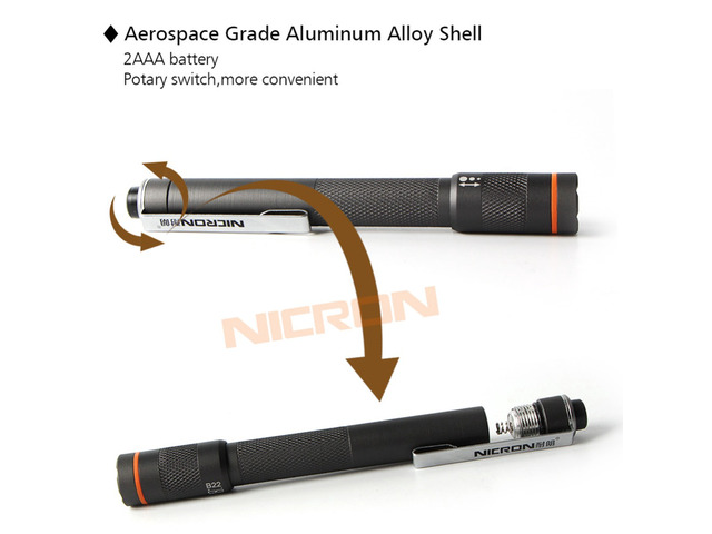 NICRON Flashlight 1W 2xAAA Color Match Penligh 120LM 61M Beam Distance Waterproof IP65 Mini Home Torch Lamp B22 For Maintenance
