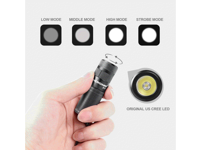 NICRON Mini LED Flashlight Keychain 3W USB Rechargeable Compact Lamp Torch Light Waterproof 3 Modes For Household Outdoor 200LM B10
