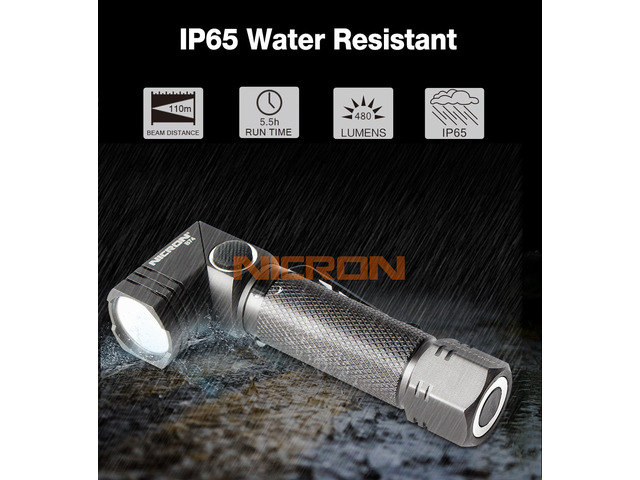 NICRON Rechargeable Led Flashlight Handfree Dual Fuel 90 Degree Twist Rotary Clip 600LM Waterproof Magnet Mini Lighting LED Torch Outdoor B74