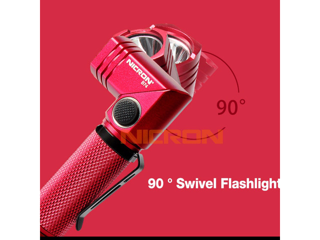 NICRON Rechargeable Led Flashlight Handfree Dual Fuel 90 Degree Twist Rotary Clip 600LM Waterproof Magnet Mini Lighting LED Torch Outdoor B74