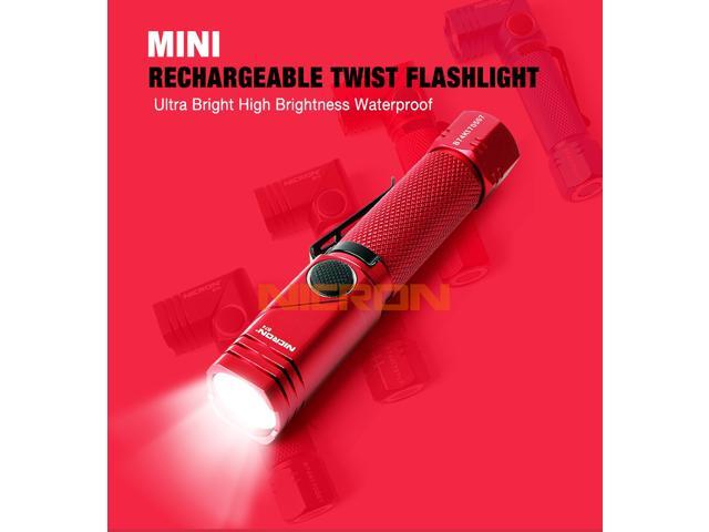 NICRON Rechargeable Led Flashlight Handfree Dual Fuel 90 Degree Twist Rotary Clip 600LM Waterproof Magnet Mini Lighting LED Torch Outdoor B74