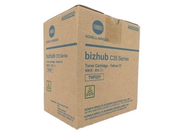 Yellow Toner Cartridge for Konica Minolta A0X5232 bizhub C35, bizhub C35P, Genuine Konica Minolta Brand
