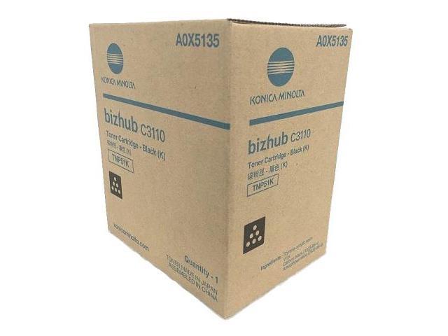 Black Toner Cartridge for Konica Minolta A0X5135 bizhub C3110, Genuine Konica Minolta Brand