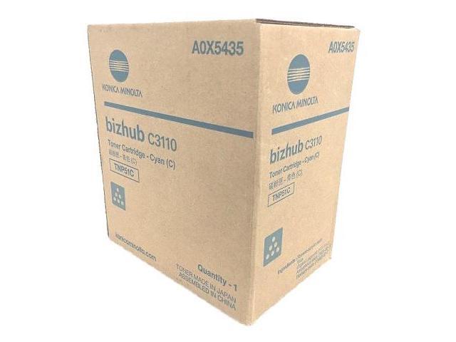 Cyan Toner Cartridge for Konica Minolta A0X5435 bizhub C3110, Genuine Konica Minolta Brand