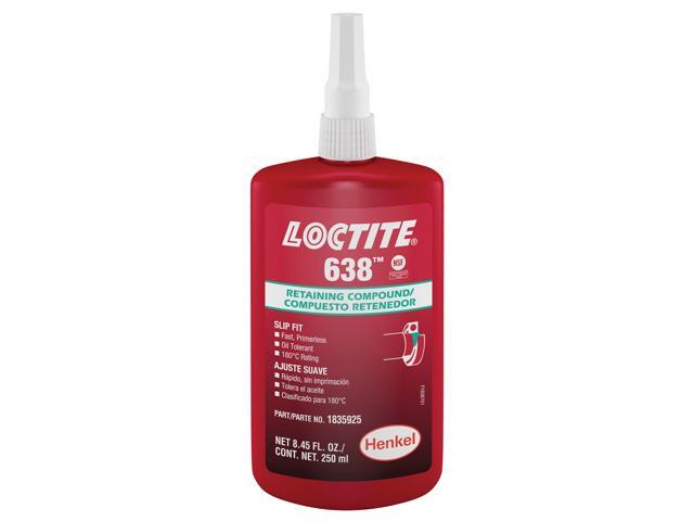 LOCTITE 1835925 Retaining Compound, 638 Series, Green, Liquid, High Strength,