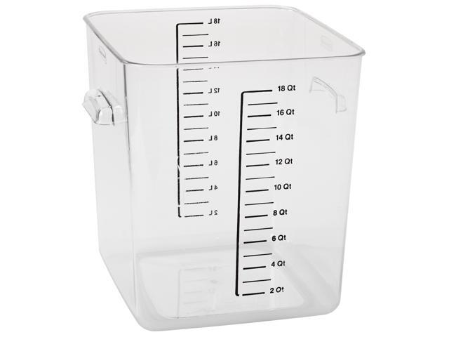 RUBBERMAID COMMERCIAL FG631800CLR Square Storage Container,18 qt,Clear
