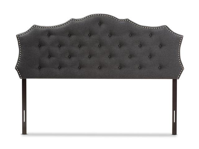 Baxton Studio Aurora Modern and Contemporary Dark Grey Fabric King Size Headboard