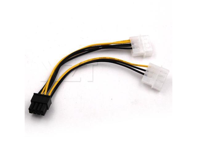 10pcs 2 IDE Dual LP4 4pin to 8 Pin PCI-E Y Molex graphic Video Card Power Cable Adapter Male to Female hot