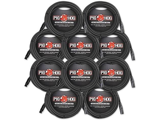 strukture pig hog phm20 10 pack 8mm microphone xlr mic cable 20ft