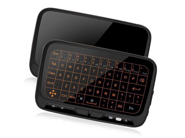 2.4Ghz Mini Wireless Keyboard Backllit Full Screen Mouse Touchpad Combo Rechargeable Remote Control for PC, Android Tv Box, HTPC