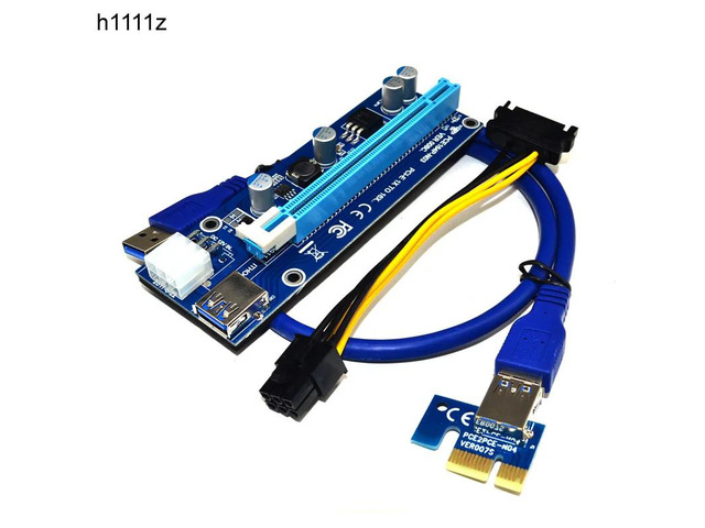 Riser 008C Two LED PCI-E Extender PCI-E Riser PCI Express 1X to 16X Cable USB 3.