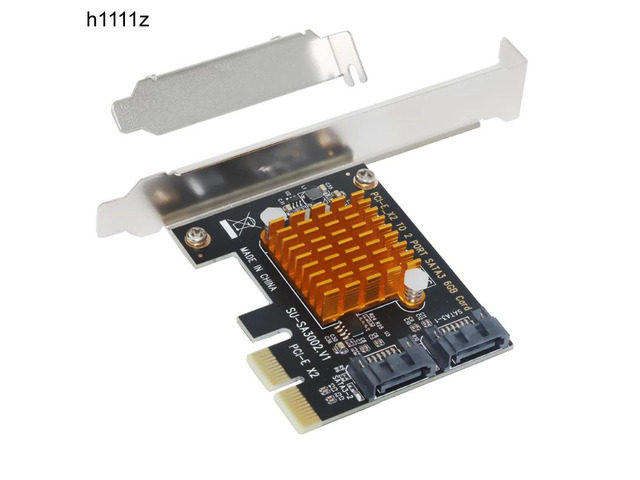 ASMedia1062 PCIe PCI Express to SATA 3.0 Card with Bracket 2 Port SATA III 6Gbps Adapter Big Heatsink for PC SSD HDD IPFS Mining