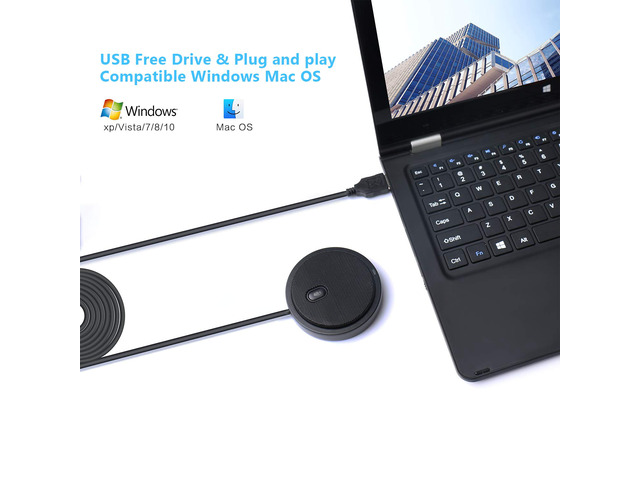Conference Microphone,USB Computer Microphone CM003, Mute Function, Omnidirectional Mic for Computers PC, Condenser Boundary Desktop Microphones...