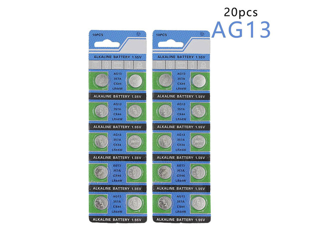 2*10pcs/pack AG13 LR44 357 Button Batteries R44 A76 SR1154 LR1154 Cell Coin Alkaline Battery 1.55V G13 For Watch Toys Remote