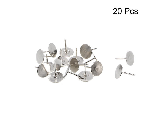 Upholstery Nails Tacks 19mmx25mm Flat Head Furniture Nails Silver Tone for Furniture Sofa Headboards, 20 Pcs