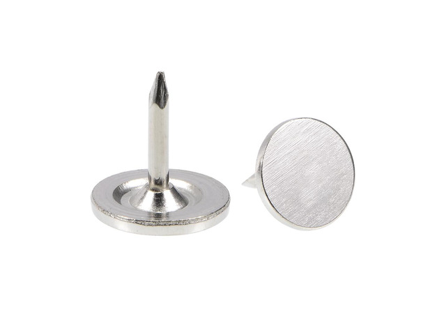 Upholstery Nails Tacks 9.5mmx10mm Flat Head Furniture Nails Pins Silver Tone 150 Pcs