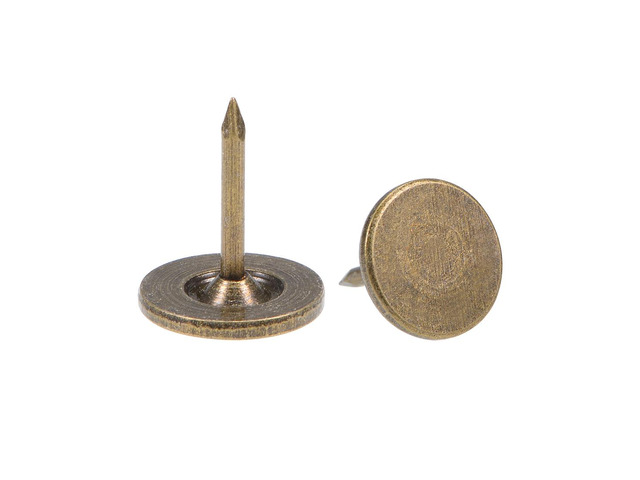 Upholstery Nails Tacks 11mmx13mm Flat Head Furniture Nail Bronze Tone 25 Pcs