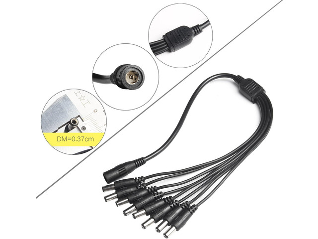 Fancy Buying Security Camera Power Adapter 12V 5A 100V-240V AC to DC 8-Way Power Splitter Cable FCC Certified LED Power Transformers-Fits...