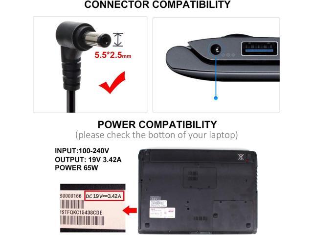 SOLICE 65W 19V Compatible with Asus Q551L U56E PA-1650-78 PA-1700-02 ADP-65DW B ADP-45BW B X555L X551M X53U X550C Q551L Q301L K53E K55A S500C S400C...