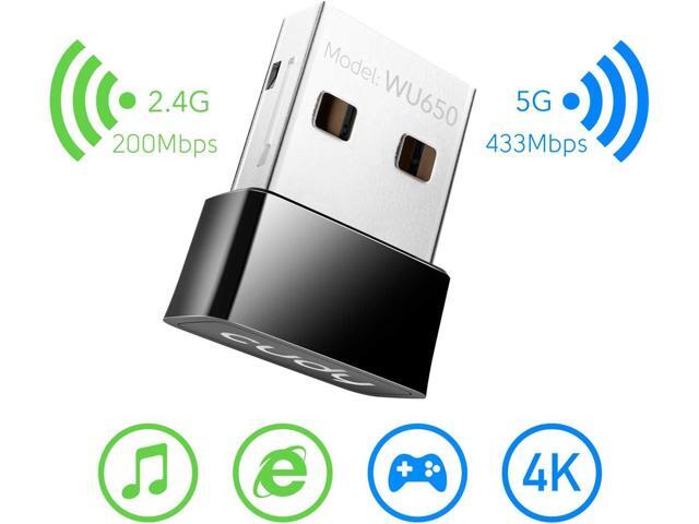 Cudy AC 650Mbps USB WiFi Adapter for PC, 5GHz/2.4GHz Wireless Dongle, WiFi, USB Wireless Adapter for Laptop - Nano Size, Compatible with Windows XP...
