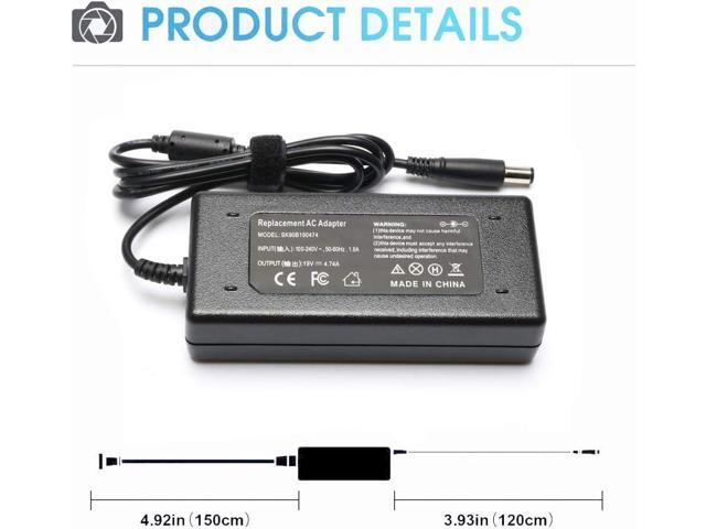 90W Power Cord for HP All-in-One Desktop PC 18'' 19'' 20' 21' 22' 23' 24' 27', 24-DD, 24-DF, 24-DP, 24-CB, 22-DD, 22DF Series Power Adapter 19V 4.74A