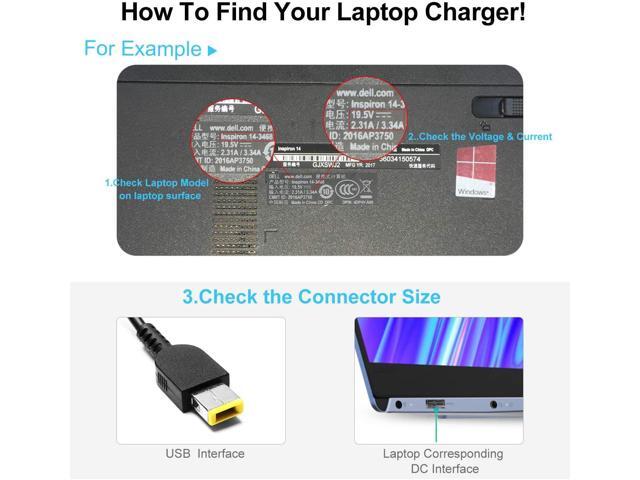 45W 20V 2.25A AC Adapter Laptop Charger Fit for Lenovo ADLX45NCC2A ADLX45NLC3A ADLX45NCC3A ADLX45NDC3A ThinkPad X230s X240 X240S X250 X260 X270...