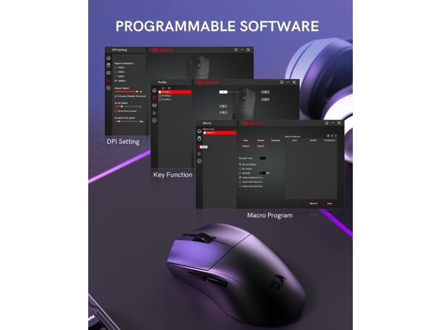 Redragon Wireless Gaming Mouse, 54G Lightweight, Tri-Mode 2.4G/USB C Wired/Bluetooth, Black PC Gaming Mice for Computer Laptop Mac Windows, Max...