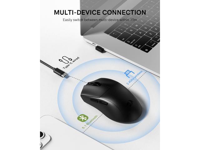 Redragon Wireless Gaming Mouse, 54G Lightweight, Tri-Mode 2.4G/USB C Wired/Bluetooth, Black PC Gaming Mice for Computer Laptop Mac Windows, Max...