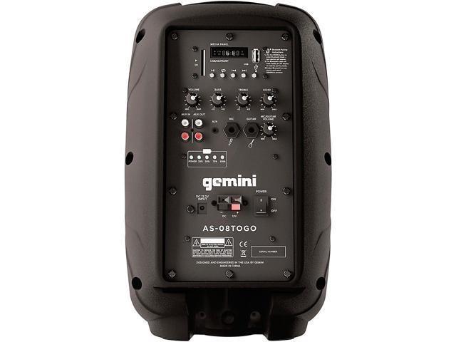 Gemini AS-08TOGO 8 Portable Active Bluetooth Powered PA Loudspeaker with 200W Class AB Amplifier - image 5